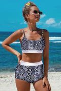 LS956 Multi Color Two Piece High Waist Swimsuit