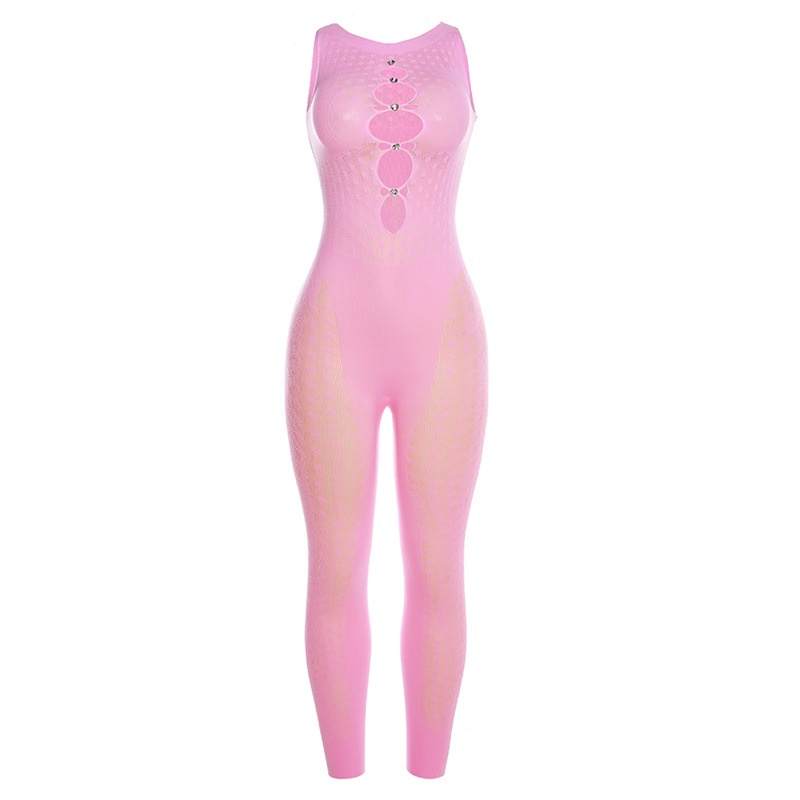 TZ79 Mesh Footless Center Stone Bodystocking