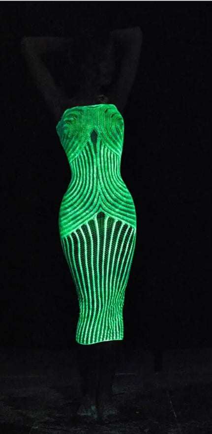 YG14 Luminous Strapless Fishnet Chemise O/S