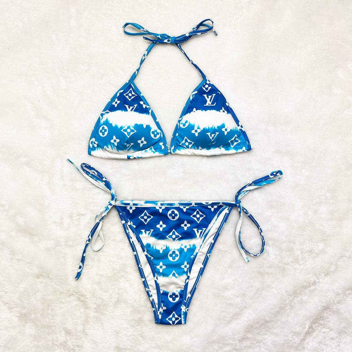 S6031 Multi Color Blue and White Bikini Set