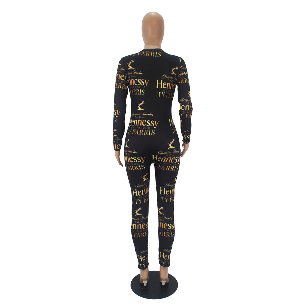 KB944 Black/Gold Hennessy Adult Long Onesie
