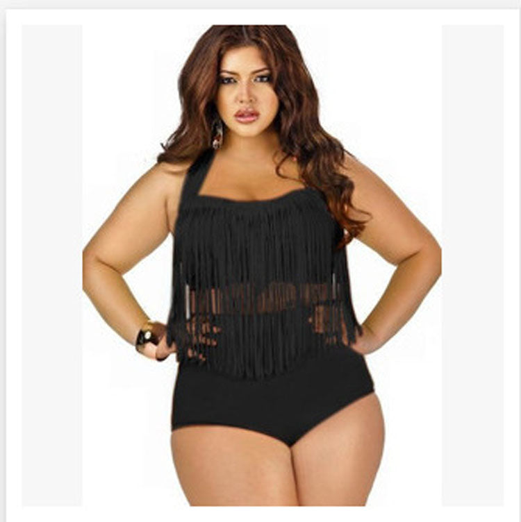 SW614 Fringe Top High Waist 2PC Women Swimsuit