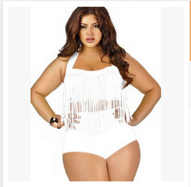 SW614 Fringe Top High Waist 2PC Women Swimsuit