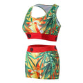 J778 Orange Green Leaf 3D Printed Racerback Pajama/Lounge Set