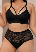 X908 Black Mesh Lace Patchwork Two Piece