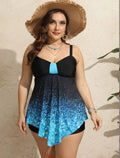 H780 Two Piece Black/Blue Tankini Top  Boy Short Bottom