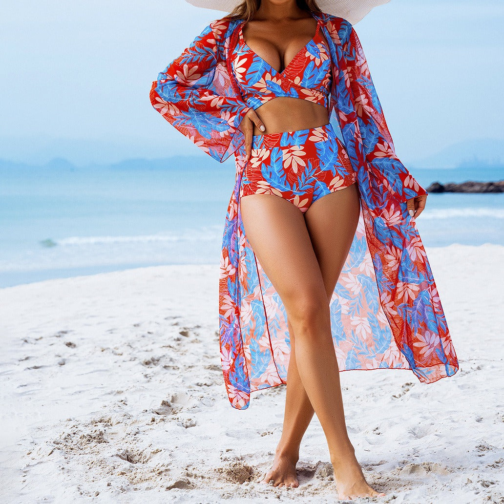WS259 Three-piece Bikini Set with Matching Cover Up