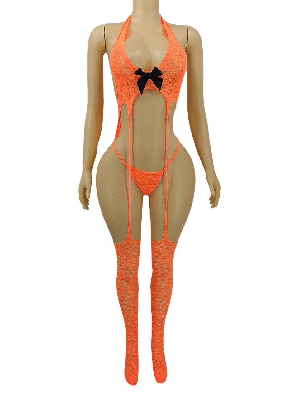 A1332 Suspender Bow Accent and Matching G-Sting Bodystocking