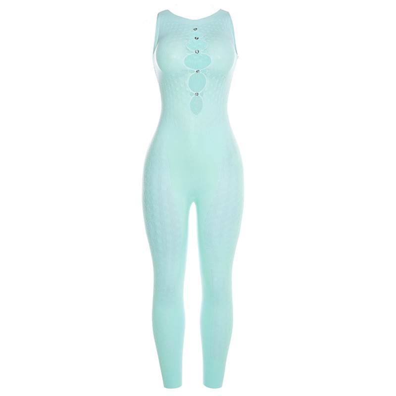TZ79 Mesh Footless Center Stone Bodystocking