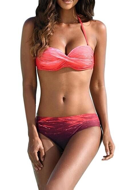KS212 Orange Ombre Bikini Set