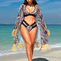 1199BR 3-Piece Set Snake Pattern Color Block