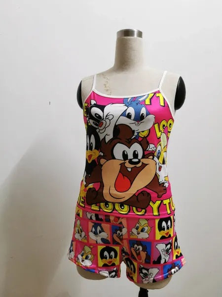 9T04 Looney Tune Inspired Two Piece Pajama Set