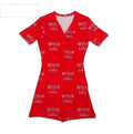 F115 Red Netflix Short Sleeve Onesie Pajama