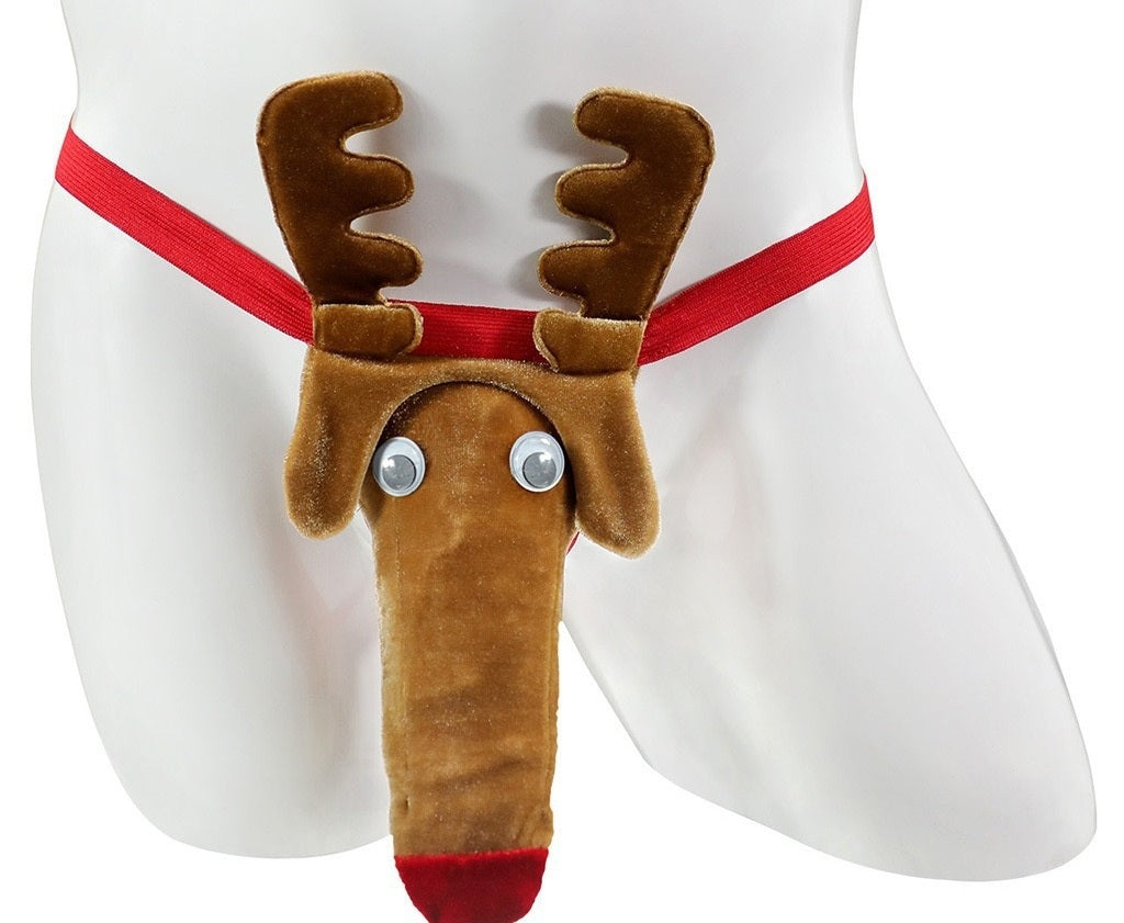 MC83 Fun Velvet Christmas Deer T Pants
