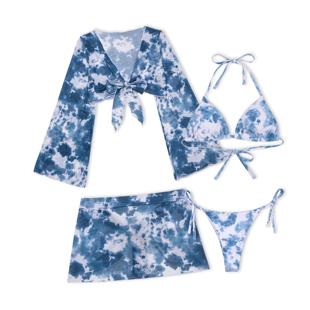 SH014 Four-Piece Tie-Dyed Bikini Set