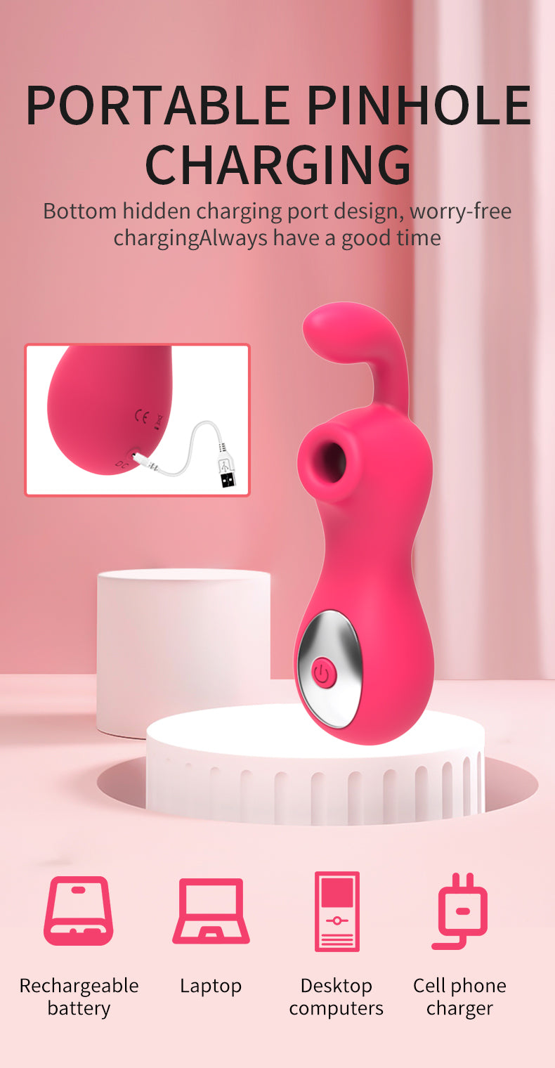 M272 Silicone Rechargeable Clitoral Stimulator with 2 Motors
