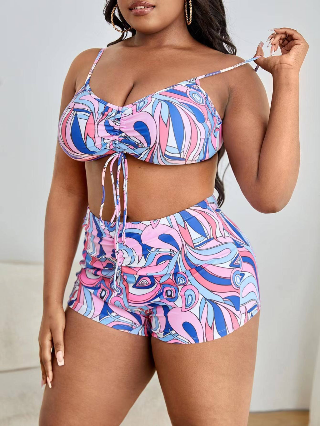 SP493 Pink Swirl 3pc Swim Set