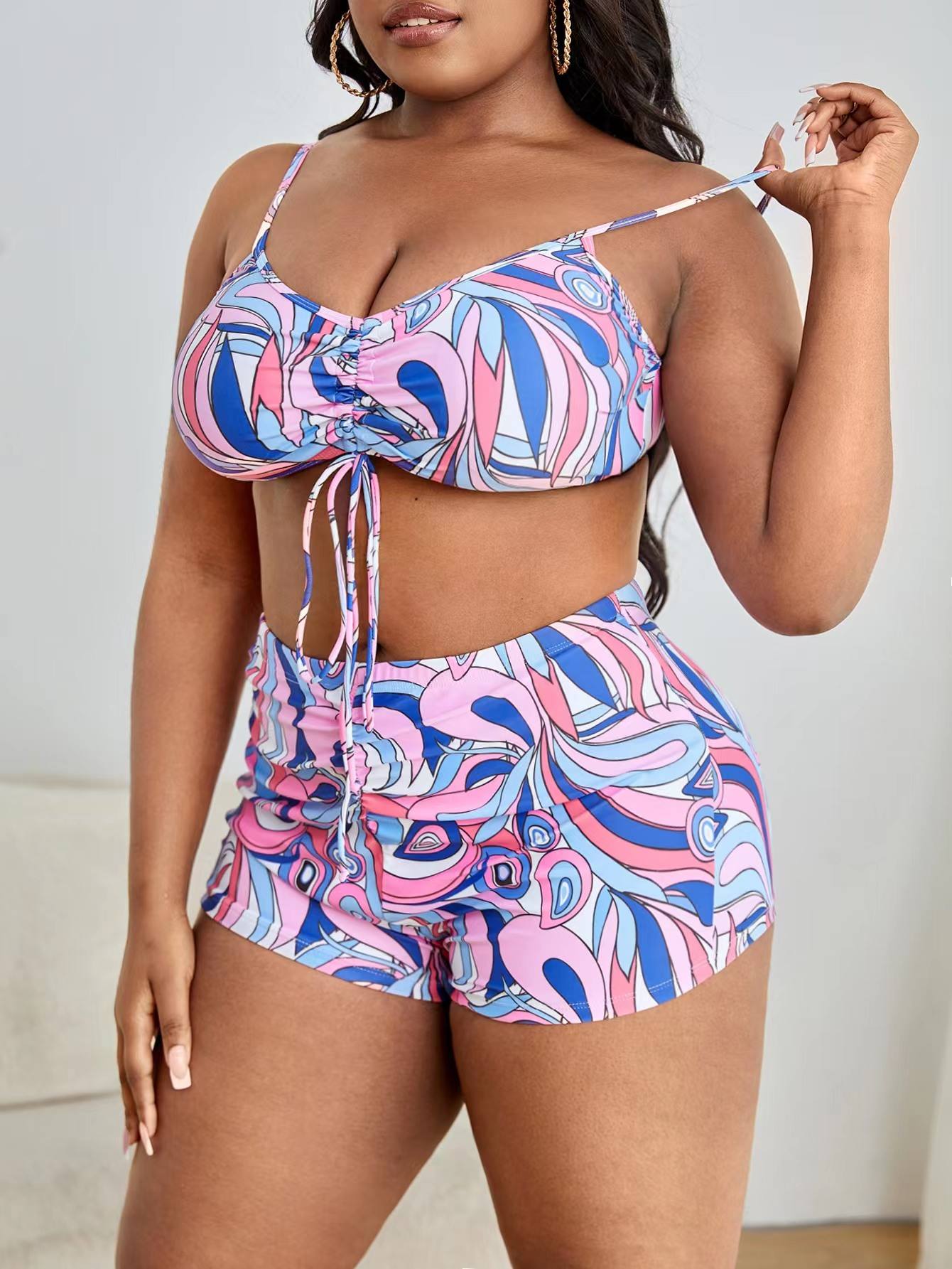 SP493 Pink Swirl 3pc Swim Set