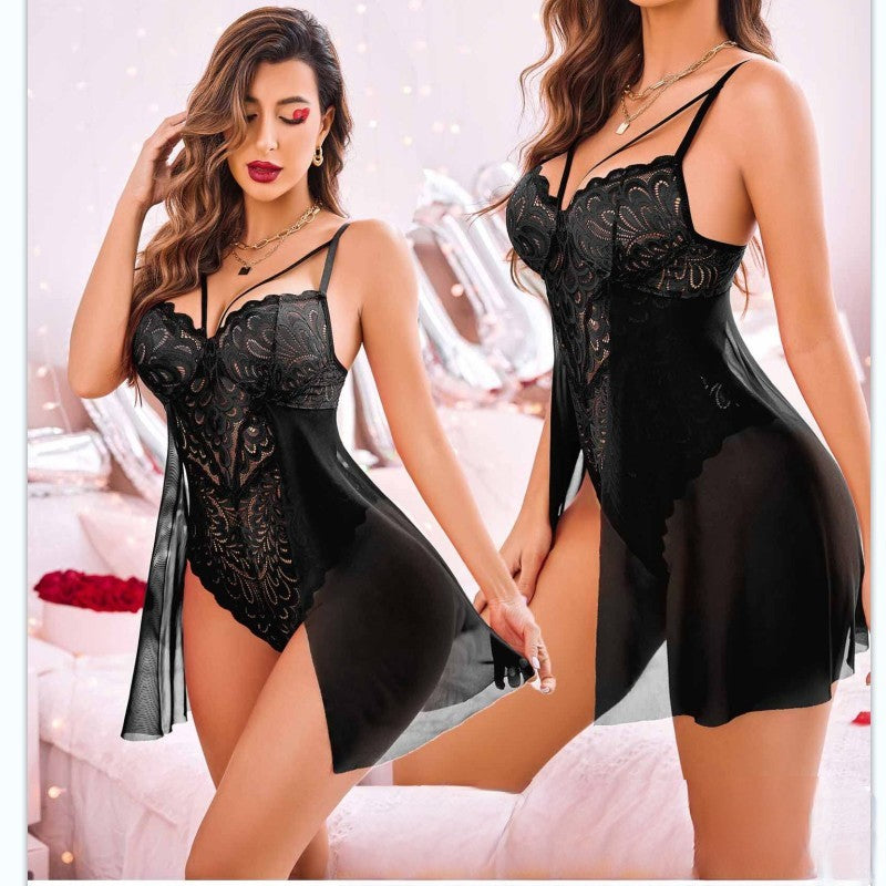 SN644 Lace and Mesh Teddy/Babydoll