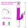SH52 Purple Soft Silicone Thrusting Rabbit Massager
