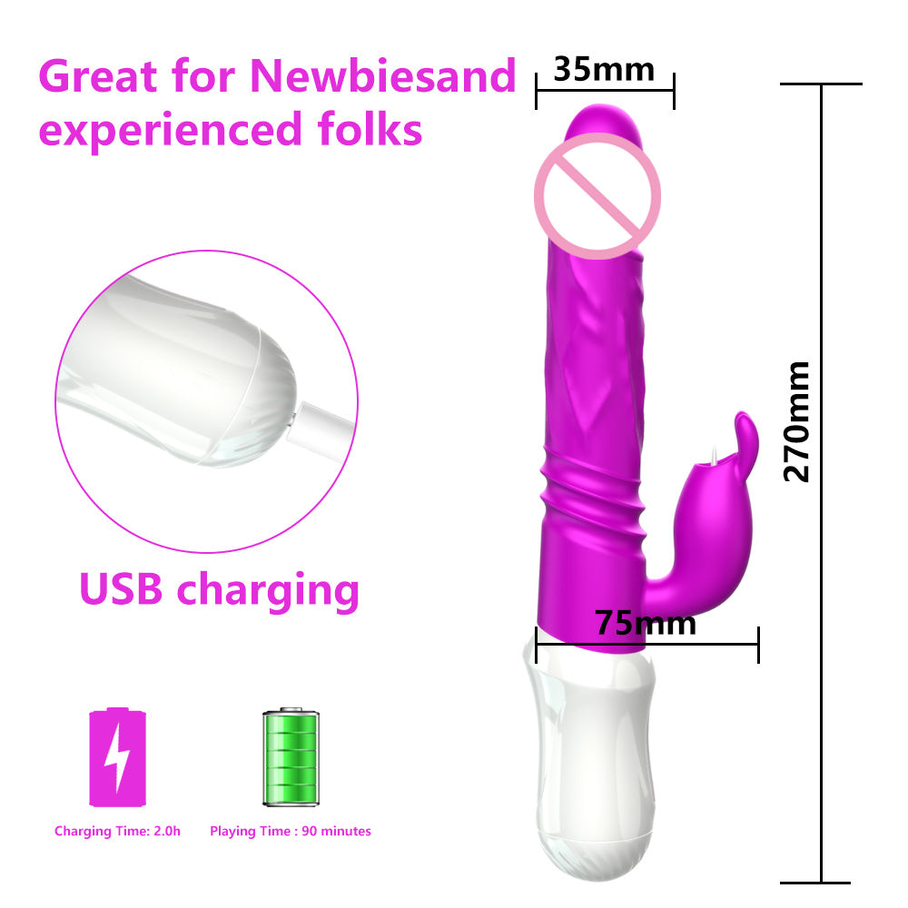 SH52 Purple Soft Silicone Thrusting Rabbit Massager