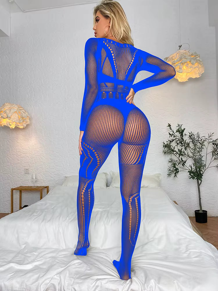 KP374 Long Sleeve Bodystocking/Romper