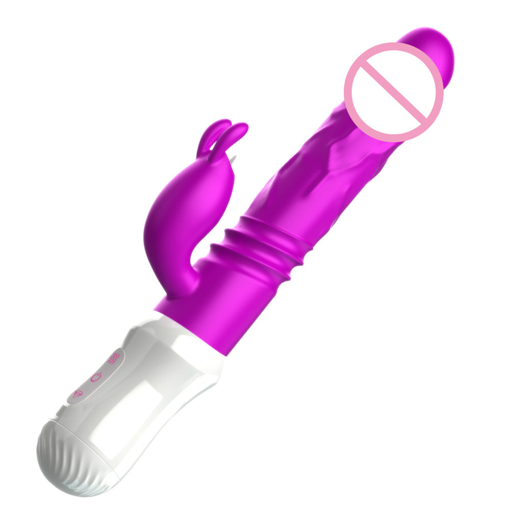 SH52 Purple Soft Silicone Thrusting Rabbit Massager