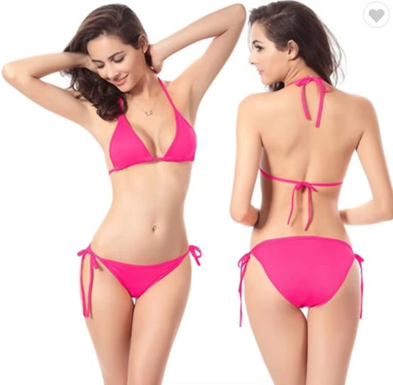 DM005 Solid Color Full Cover Bottom Bikini Swimwear O/S