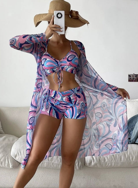 SL609 3 Piece Digital Print Bikini Set
