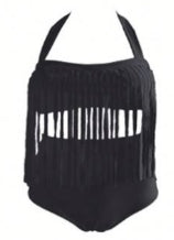 SW614 Fringe Top High Waist 2PC Women Swimsuit