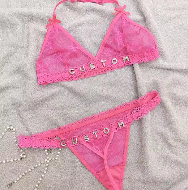 KL19 SM/MD Sexy Lace Bralette and Thong Underwear