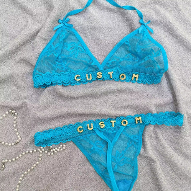 KL19 SM/MD Sexy Lace Bralette and Thong Underwear