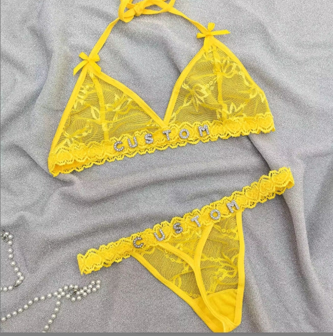 KL19 SM/MD Sexy Lace Bralette and Thong Underwear