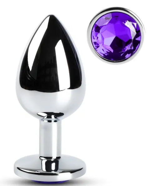 AW196 XL Metal Butt Plug w/Rhinestone