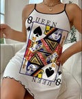 QP676 Queen of Spade Printed Mini Chemise