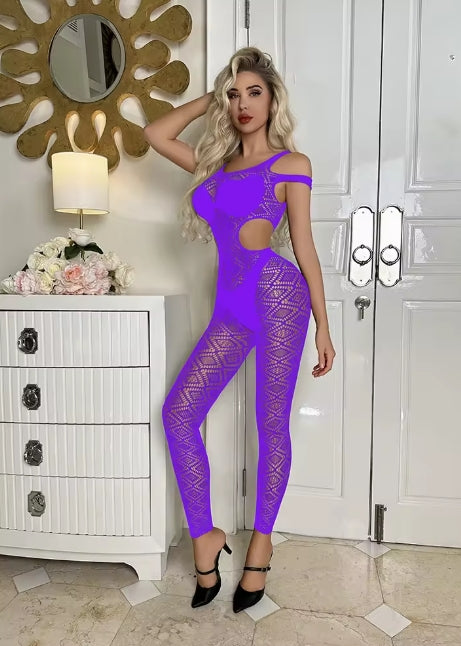 SK440 Open Crotch Open Side Footless Bodystocking