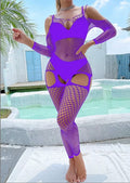 W586 Fishnet Footless Suspender Style Bodystocking