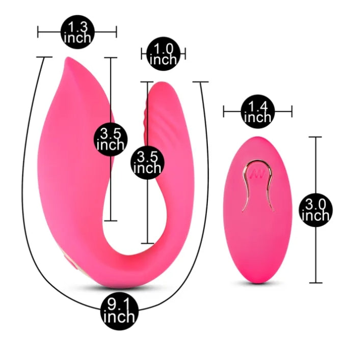 HB86  Remote Control 10-Speed Pink Color Rechargeable Silicone Vibrator