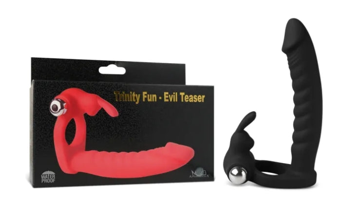 W172 -  7-Speed Silicone Vibrating Rabbit Cock Ring with Realistic Dildo