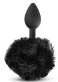 WB65 Black Silicone Butt Plug Puff Tail
