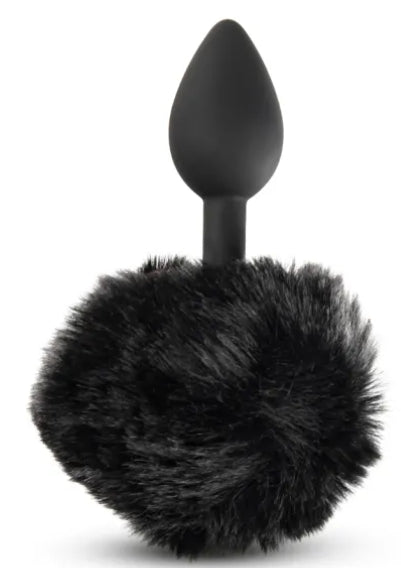 WB65 Black Silicone Butt Plug Puff Tail