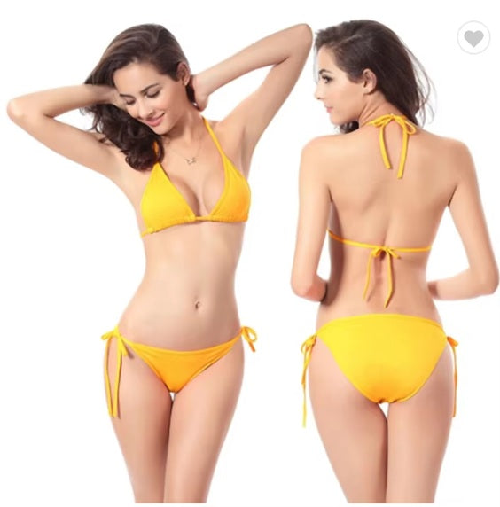 DM005 Solid Color Full Cover Bottom Bikini Swimwear O/S