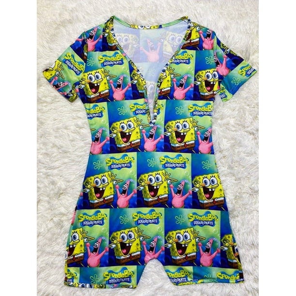 V72 Sponge Character Printed Short Sleeve Pajama