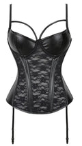 AL835 Faux Leather and Lace Corset